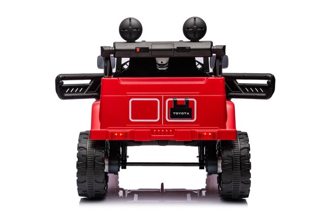 Toyota FJ Cruiser elektrické autíčko pre deti s pohonom zadných kolies, Červená, 12V akumulátor, vysoký podvozok, široké sedadlo