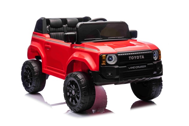 Electric ride-on car Toyota Landcruiser 12V, red, wide single seat, 2.4 GHz remote control, USB / AU