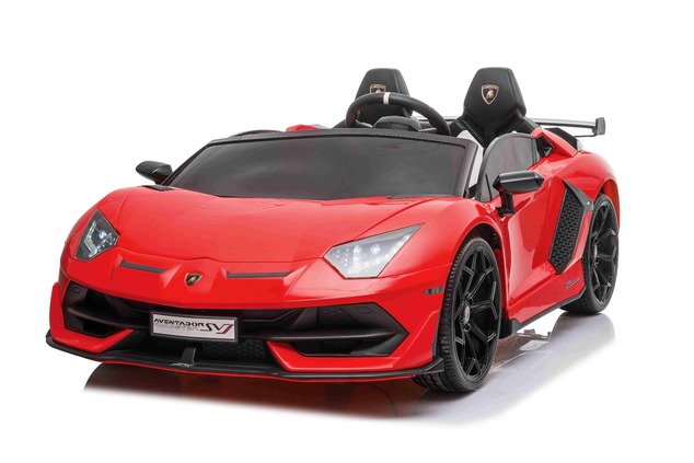 Electric Ride on Car Lamborghini Aventador 12V for two users, Red, Vertical opening doors, 2 x 12V E