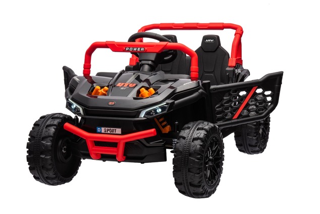 Electric ride-on car UTV Small 12V, black, Rear wheel drive, 12V battery, Plastic wheels, Wide doubl
