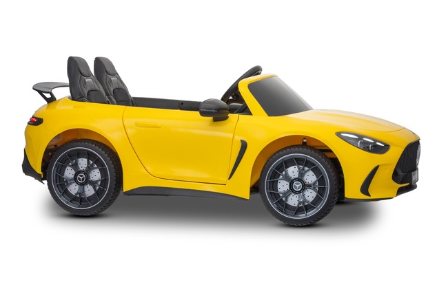 Electric Ride-on car Mercedes GT63 AMG 24V with 4x4 drive, yellow, Two-seater, Adjustable driver's s