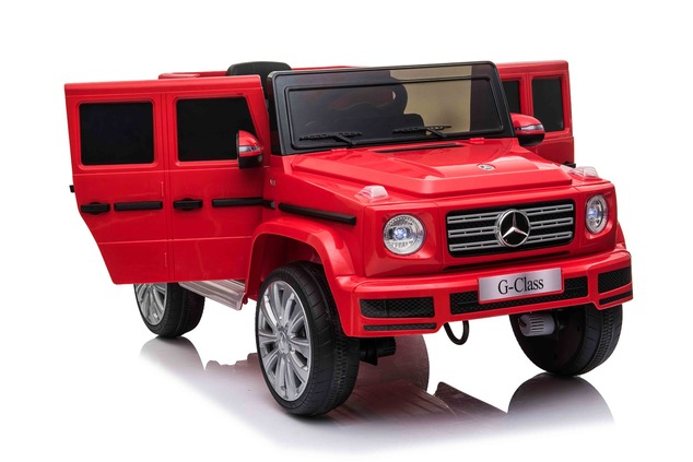 Electric Ride-on car Mercedes G500 12V, red, 2.4 GHz remote control, USB / SD Input, Rear suspension