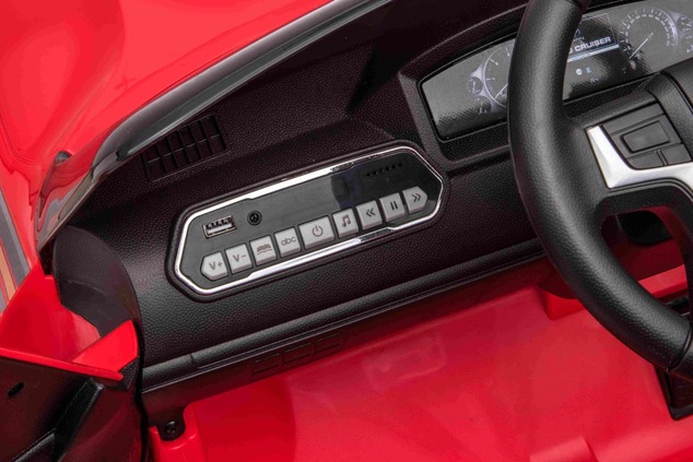 Electric Ride on Car Toyota Landcruiser 12V, RED, Leatherette seat, 12V/7AH Battery, Opening doors, 