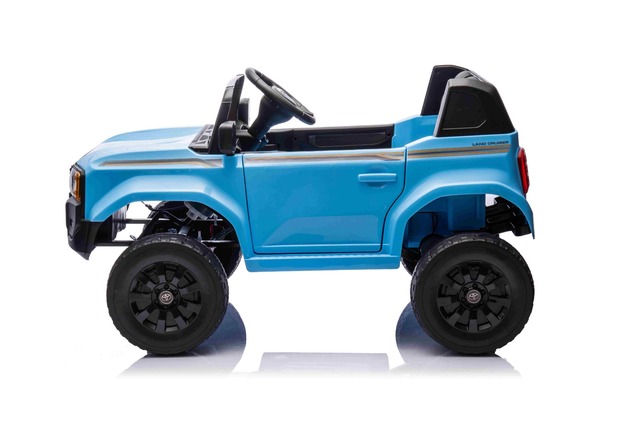 Electric ride-on car Toyota Landcruiser 12V, blue, wide single seat, 2.4 GHz remote control, USB / A
