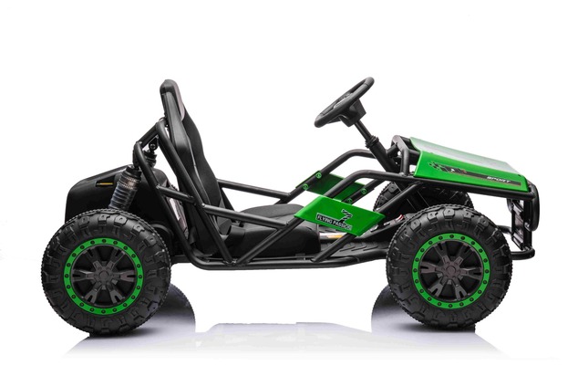Electric Ride-on SPORT-CART 24V, green, Soft EVA wheels, Leatherette seat, 2 x 50W Motor, 24V Batter