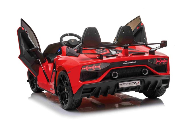 Electric Ride on Car Lamborghini Aventador 12V for two users, Red, Vertical opening doors, 2 x 12V E