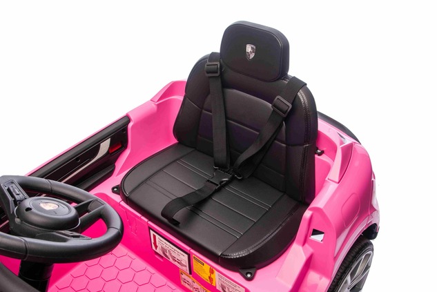 Auto elettrica per bambini Porsche Cayenne 12V con trazione posteriore - con licenza (1 posto), rosa