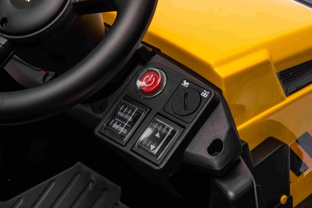 Licensed Caterpillar Electric Excavator, Single Seat, Yellow, USB Input on MP3 Player, Rear Drive wi