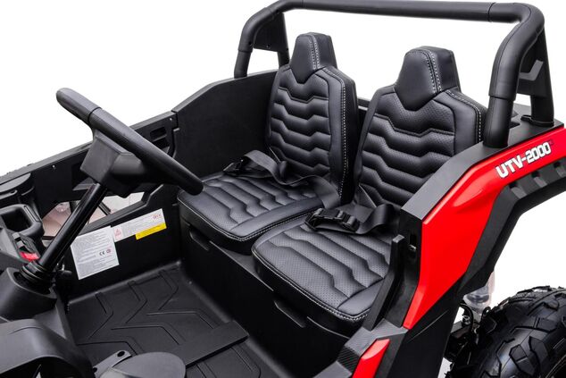 Electric Ride-on car UTV XXL 24V, red, two-seater, Engine with differential, Inflatable rubber wheel