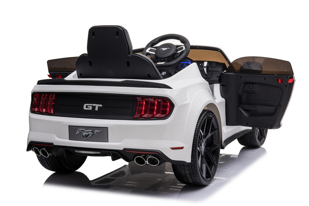 Drift electric ride-on car Ford Mustang 24V, white, Smooth Drift wheels, 2 x 775W Engines, Drift mod