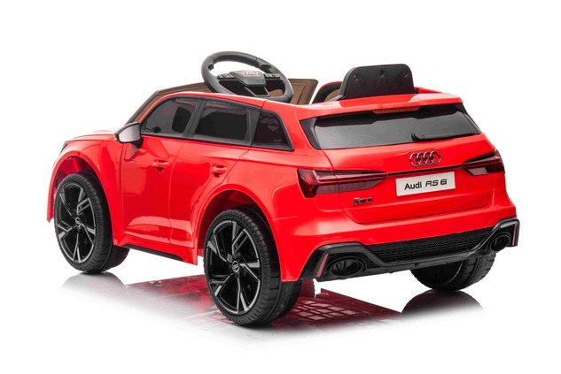 Auto elettrica per bambini Audi RS6 12V, Rosso | Sedile in pelle | Porte apribili | 2 × 25 W motore 