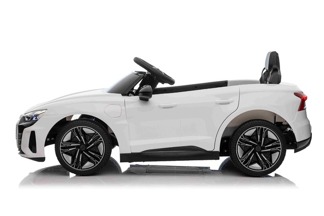 Electric Ride-on car Audi RS E-tron GT 12V, white, wide single seat, 2.4 GHz remote control, USB / A