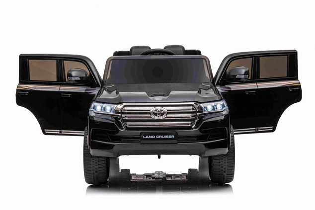 Electric Ride on Car Toyota Landcruiser 12V, BLACK, Leatherette seat, 12V/7AH Battery, Opening doors