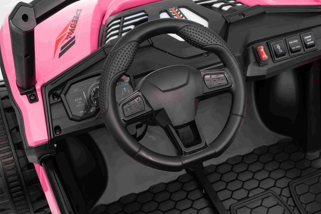 Auto elettrica per bambini T-REX Ride 4x4 24V | 2 posti | Rosa | Lettore MP3 con ingresso USB/AUX | 