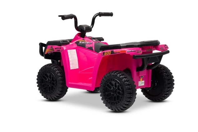 Licensed electric Ride-on quad Arctic Cat 12V with rear wheel drive, pink, LED lights, Lithium batte