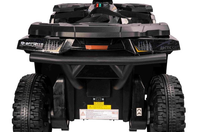 Licensed electric Ride-on quad Arctic Cat 12V with rear wheel drive, black, LED lights, Lithium batt