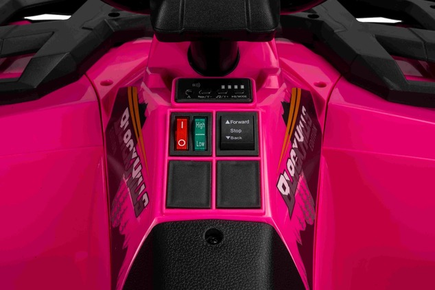 Licensed electric Ride-on quad Arctic Cat 12V with rear wheel drive, pink, LED lights, Lithium batte