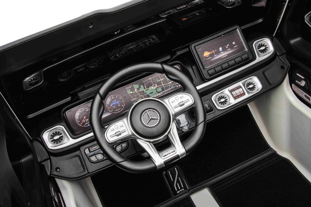Electric Ride-on car Mercedes-Benz G63 AMG 4x4² Two-seater 12V, white, MP3 Player with USB/AUX input