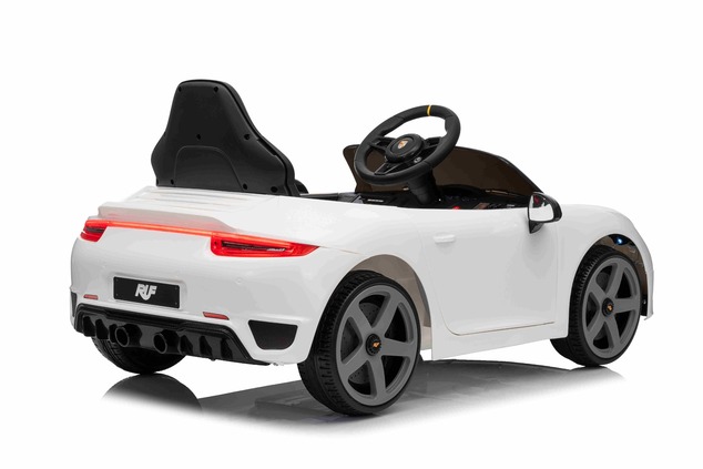 Electric Ride-on car RUF GT 12V, white, Opening doors, 2.4 GHz remote control, LED lights front and 