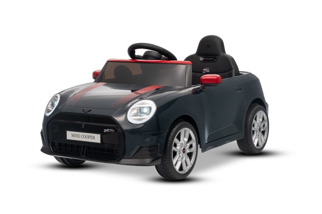 Electric Ride-on car Mini Cooper 12V, black, MP3 Player with USB and Bluetooth connection, 2.4 GHz r
