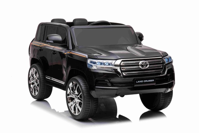 Electric Ride on Car Toyota Landcruiser 12V, BLACK, Leatherette seat, 12V/7AH Battery, Opening doors