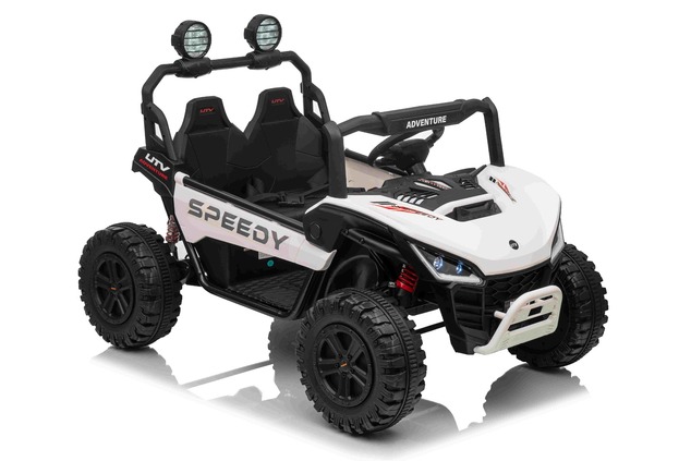 Electric Ride-on car T-REX Ride 4x4 Two-seater 24V, white, MP3 Player with USB/AUX input, 4x4 drive,