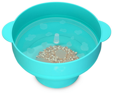 Richard Bergendi PoPuP Microwave Popcorn Popper with Convenient Handles, Silicone Popcorn Maker, Col