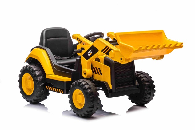 Licensed Caterpillar Electric Excavator with Slope Bucket, Single Seat, Yellow, USB Input on MP3 Pla