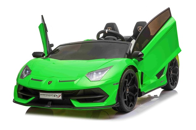 Electric Ride on Car Lamborghini Aventador 12V for two users, Green, Vertical opening doors, 2 x 12V