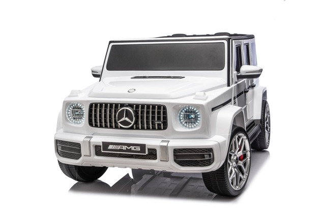 Electric Ride-on car Mercedes-Benz G63 AMG 4x4 Two-seater 24V, white, MP3 Player with USB/AUX and Bl