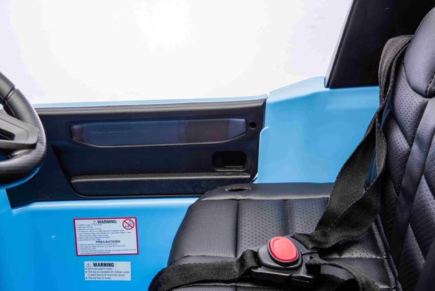 Electric ride-on car Toyota Landcruiser 12V, blue, wide single seat, 2.4 GHz remote control, USB / A