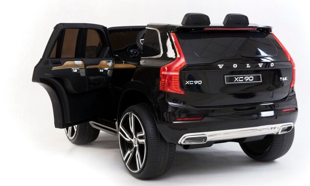 Electric Ride-On Volvo XC90, Black, Double Leather Seat, MP3 player with USB Input, Opening doors an