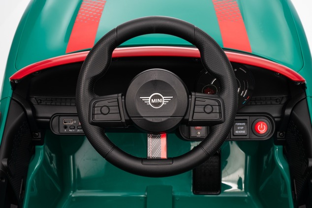 Electric Ride-on car Mini Cooper 12V, green, MP3 Player with USB and Bluetooth connection, 2.4 GHz r