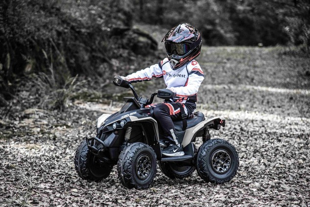 Can-am Renegade electric Ride-on quad, khaki, single seater, front and rear suspension, LED lights, 