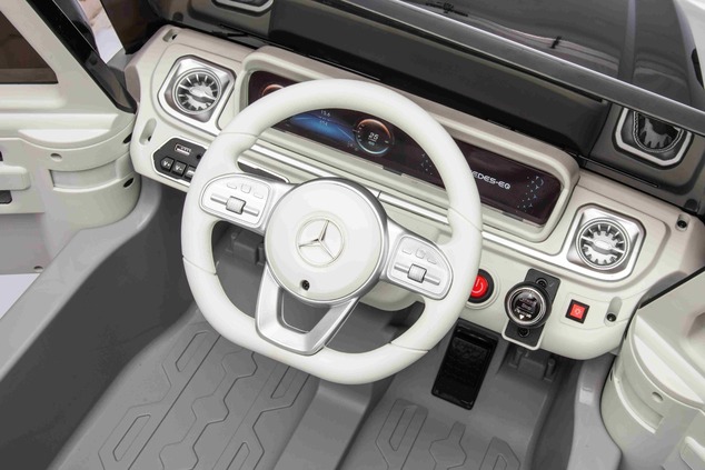 Electric Ride-on car Mercedes-Benz EQG 12V, grey, LED underlighted body parts, Functional front and 