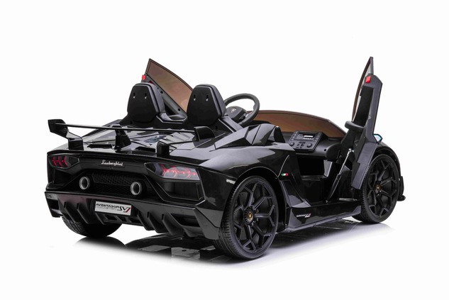Electric Ride on Car Lamborghini Aventador 24V for two users, Black Paint, MP4 Player, PU Seats, Ver
