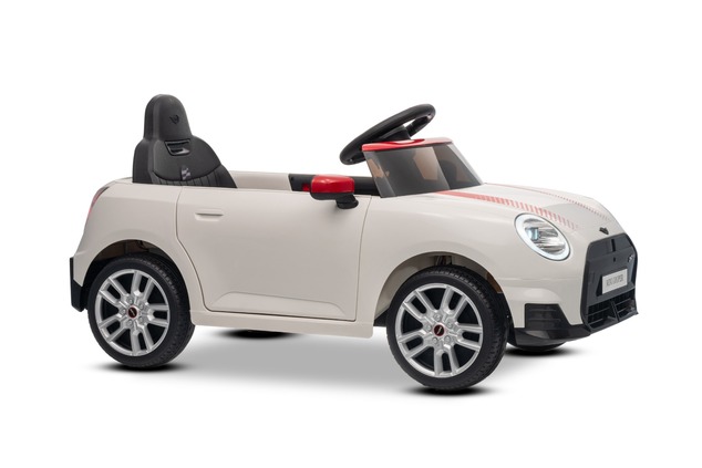 Electric Ride-on car Mini Cooper 12V, white, MP3 Player with USB and Bluetooth connection, 2.4 GHz r