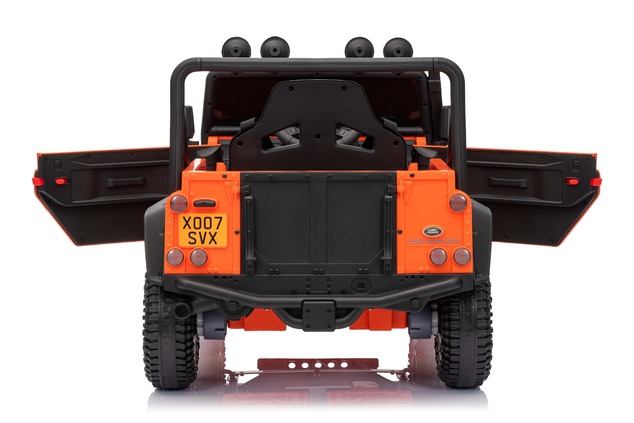 Electric Ride-on car Land Rover Defender 110 SVX 12V, orange, 4X4 drive, LED lights, front and rear 