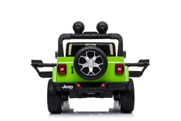 Electric Ride-On JEEP Wrangler, Green, Double Leather Seat, Radio with Bluetooth and USB Input, 4x4 
