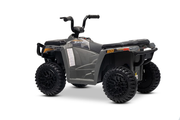 Licensed electric Ride-on quad Arctic Cat 12V with rear wheel drive, grey, LED lights, Lithium batte