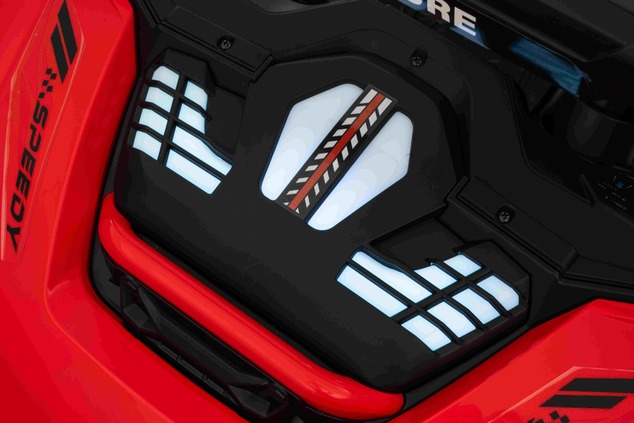 Electric Ride-on car T-REX Ride 4x4 Two-seater 24V, red, MP3 Player with USB/AUX input, 4x4 drive, L