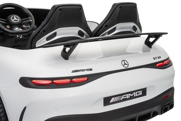 Electric Ride-on car Mercedes GT63 AMG 24V with 4x4 drive, white, Two-seater, Adjustable driver's se