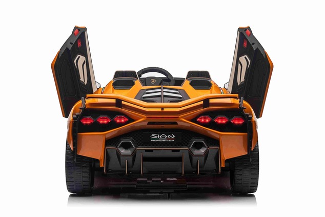 Electric Ride-on car Lamborghini Sian 4X4, orange, 12V, 2.4 GHz remote control, USB / AUX Input, Blu