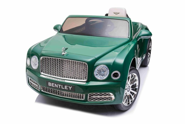Electric ride-on car Bentley Mulsanne 12V, green, Leatherette seat, 2.4 GHz remote control, Eva whee