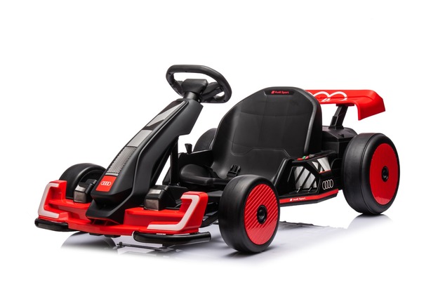 Licensed ride-on Drift Kart AUDI 24V, red, LED lights, 2 x 150W Motor, Drift mode with a speed of 12