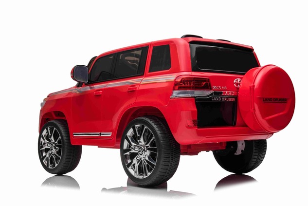 Electric Ride on Car Toyota Landcruiser 12V, RED, Leatherette seat, 12V/7AH Battery, Opening doors, 