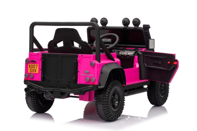 Electric Ride-on car Land Rover Defender 110 SVX 12V, pink, 4X4 drive, LED lights, front and rear wh