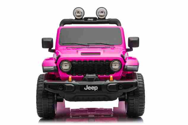 JEEP Wrangler elektrické autíčko pro děti, Růžová, Dvoumístné kožené sedadlo, Rádio s Bluetooth a USB vstupem, 4x4 | D