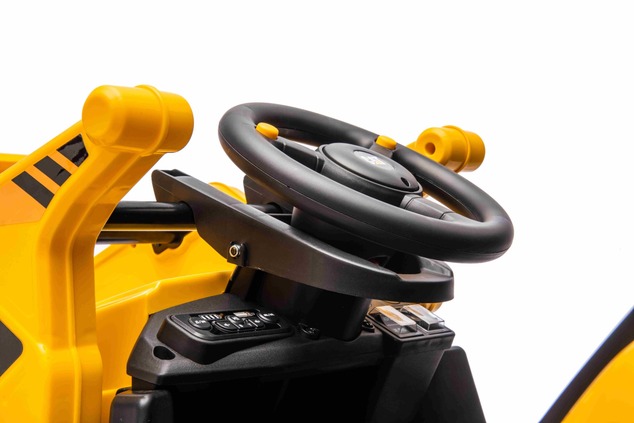 Licensed Caterpillar Electric Excavator with Slope Bucket, Single Seat, Yellow, USB Input on MP3 Pla