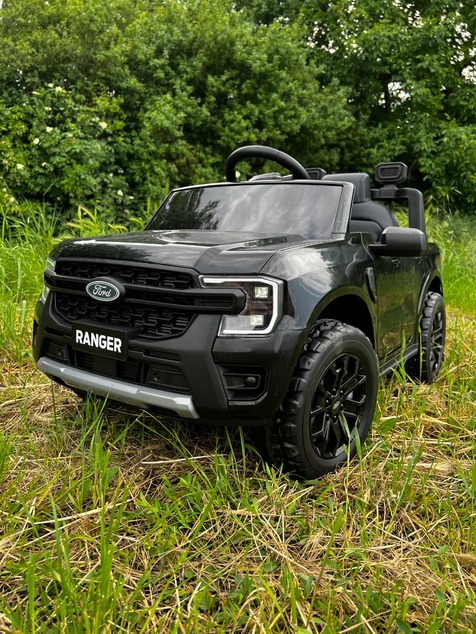 Electric Ride-on car FORD 707 12V, black, Leather seat, 2.4 GHz remote control, Bluetooth / USB Inpu